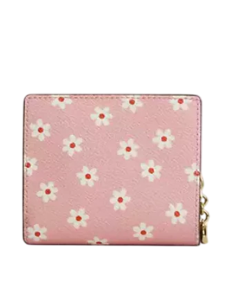 Coach Snap Wallet With Charm Maple Pink