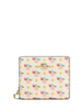 Coach Snap Wallet With Floral Print And Charm Chalk