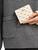Coach Snap Wallet With Floral Print And Charm Chalk