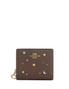 Coach Snap Wallet With Rivets Dark Stone