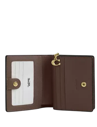 Coach Snap Wallet With Rivets Dark Stone