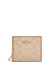 Coach Snap Wallet With Signature Canvas Dark Natural