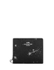 Coach Snap Wallet With Star Print Black Silver 
