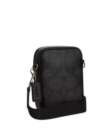 Coach Stanton Crossbody Bag In Signature Canvas Charcoal Black 