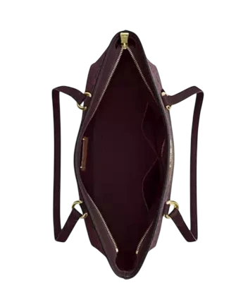 Coach Station Tote Bag In Signature Canvas Black Currant
