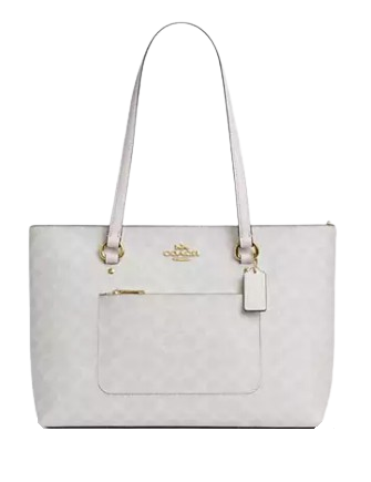 Coach Station Tote Bag In Signature Canvas White Chalk