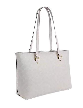 Coach Station Tote Bag In Signature Canvas White Chalk