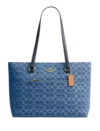 Coach Station Tote Bag In Signature Denim Indigo