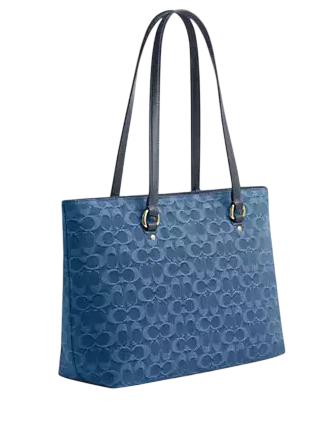Coach Station Tote Bag In Signature Denim Indigo