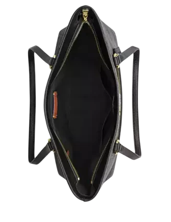 Coach Station Tote Bag In Signature Leather Black