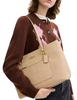 Coach Station Tote Bag In Signature Leather Oat 