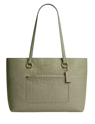  Coach Station Tote Bag In Signature Leather Pistachio