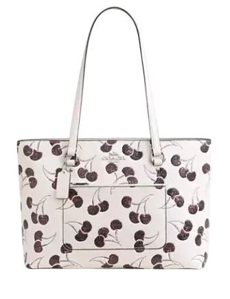 Coach Station Tote Bag With Cherry Print
