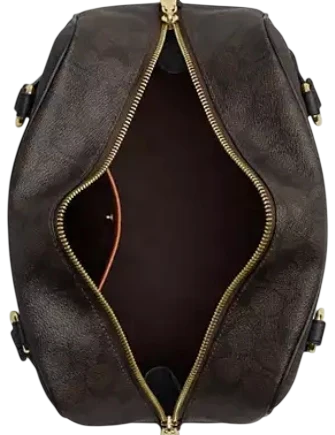 Coach Sydney Shoulder Bag In Signature Canvas Walnut Black