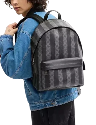 Coach Taylor Backpack In Signature Canvas With Stripes