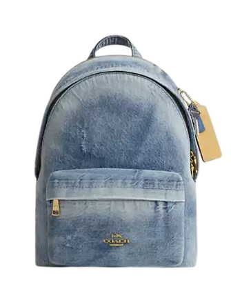 Coach Taylor Small Backpack In Loved Denim Light Indigo