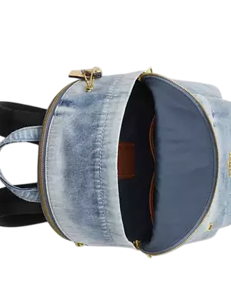 Coach Taylor Small Backpack In Loved Denim Light Indigo