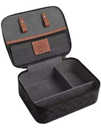 Coach Tech Organizer In Colorblock Signature Canvas Charcoal Denim