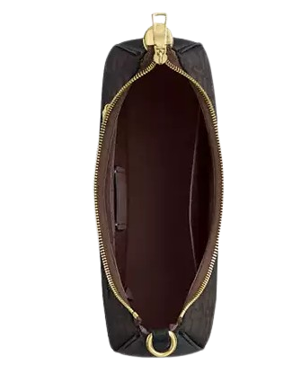 Coach Teri Hobo Bag In Signature Canvas Walnut Black