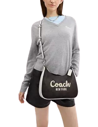 Coach Teri Hobo In Signature Canvas With Coach Graphic Walnut Chalk