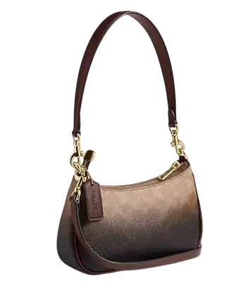 Coach Teri Mini Crossbody Bag In Ombre Signature Canvas Brown