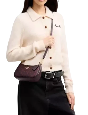 Coach Teri Mini Crossbody Bag In Signature Canvas Black Currant 