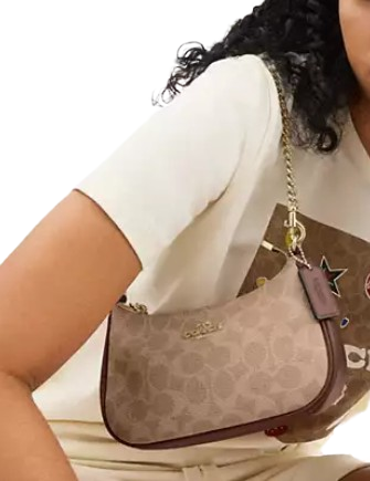 Coach Teri Mini Crossbody Bag In Signature Canvas Tan Brown