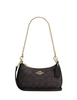 Coach Teri Mini Crossbody Bag In Signature Canvas Walnut Black