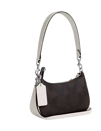 Coach Teri Mini Crossbody Bag In Signature Canvas With Coach Graphic Walnut Chalk