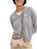 Coach Teri Mini Crossbody Bag In Signature Canvas With Lips Print Sand