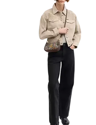 Coach Teri Mini Crossbody Bag In Signature Jacquard With Floral Embroidery Oak