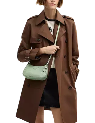 Coach Teri Mini Crossbody Bag In Signature Leather With Heart Charm Pale Green