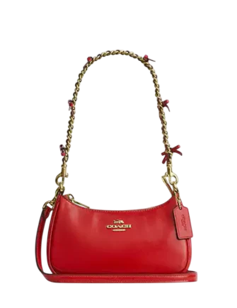 Coach Teri Mini Crossbody Bag With Bows Bright Cherry