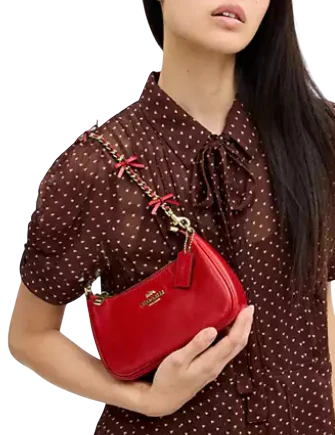 Coach Teri Mini Crossbody Bag With Bows Bright Cherry