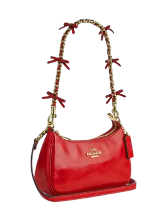Coach Teri Mini Crossbody Bag With Bows Bright Cherry