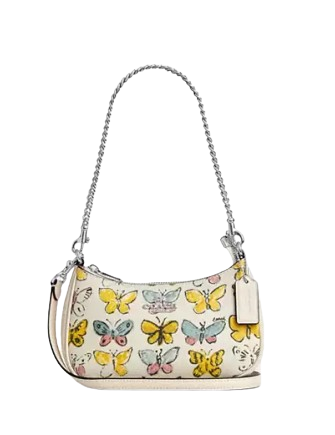 Coach Teri Mini Crossbody Bag With Butterfly Print Chalk