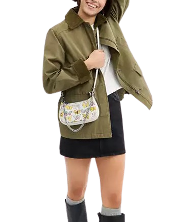 Coach Teri Mini Crossbody Bag With Butterfly Print Chalk
