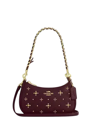 Coach Teri Mini Crossbody Bag With Crystals Dark Wine
