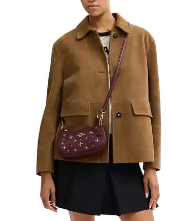 Coach Teri Mini Crossbody Bag With Crystals Dark Wine