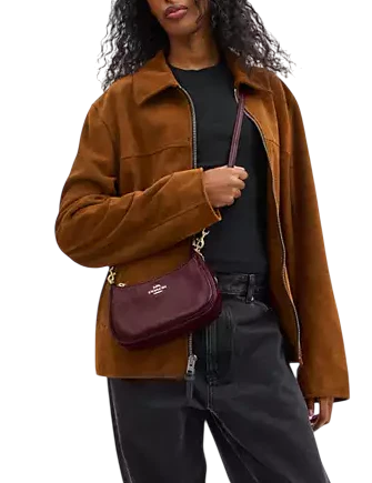 Coach Teri Mini Crossbody Bag With Quilting Maroon