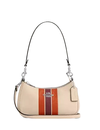 Coach Teri Mini Crossbody Bag With Stripe Ivory