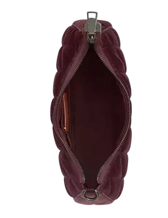 Coach Teri Shoulder Bag In Organic Cotton With Quilting Burgundy