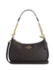 Coach Teri Shoulder Bag In Signature Canvas Walnut Black