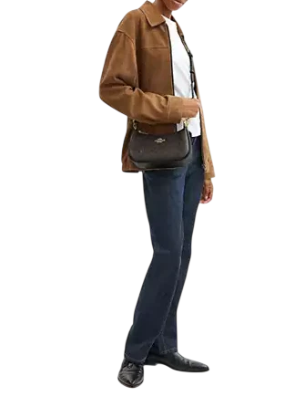 Coach Teri Shoulder Bag In Signature Canvas Walnut Black