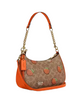 Coach Teri Shoulder Bag In Signature Canvas With Orange Print Tan