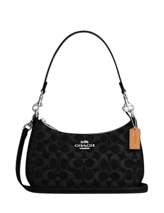 Coach Teri Shoulder Bag In Signature Denim Black