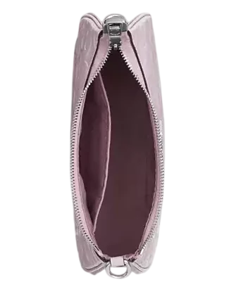 Coach Teri Shoulder Bag In Signature Leather With Heart Charm Light Violet