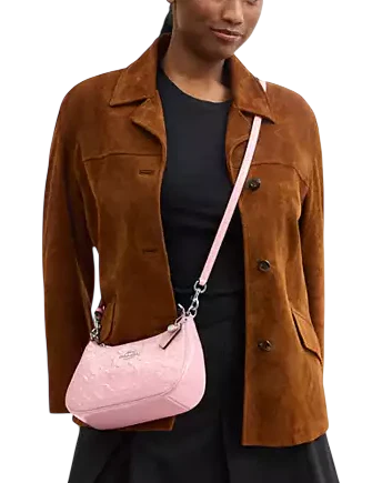 Coach Teri Shoulder Bag In Signature Leather With Heart Charm Pink