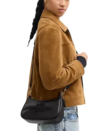 Coach Teri Shoulder Bag With Beaded Coach Graphic Black