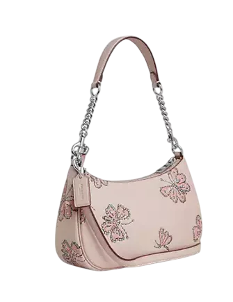 Coach Teri Shoulder Bag With Butterfly Print Seashell